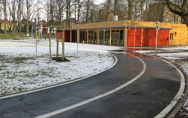 Nové dopravní hřiště se správní budovou v Litoměřicích. Foto: Oldřich Hájek
